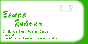 bence rohrer business card